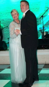 Kyle and I on dance floor at wedding
