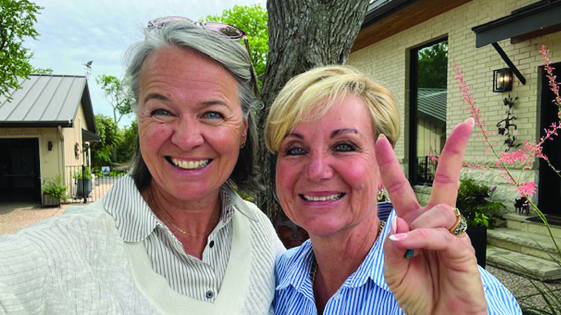 Mindy Caliguire with a friend speaking about self care and soul care